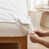 White Terry Cloth Waterproof Bed Sheet with Ties, Fitted Sheet, Urine Pad, Solid Color Bed Cover