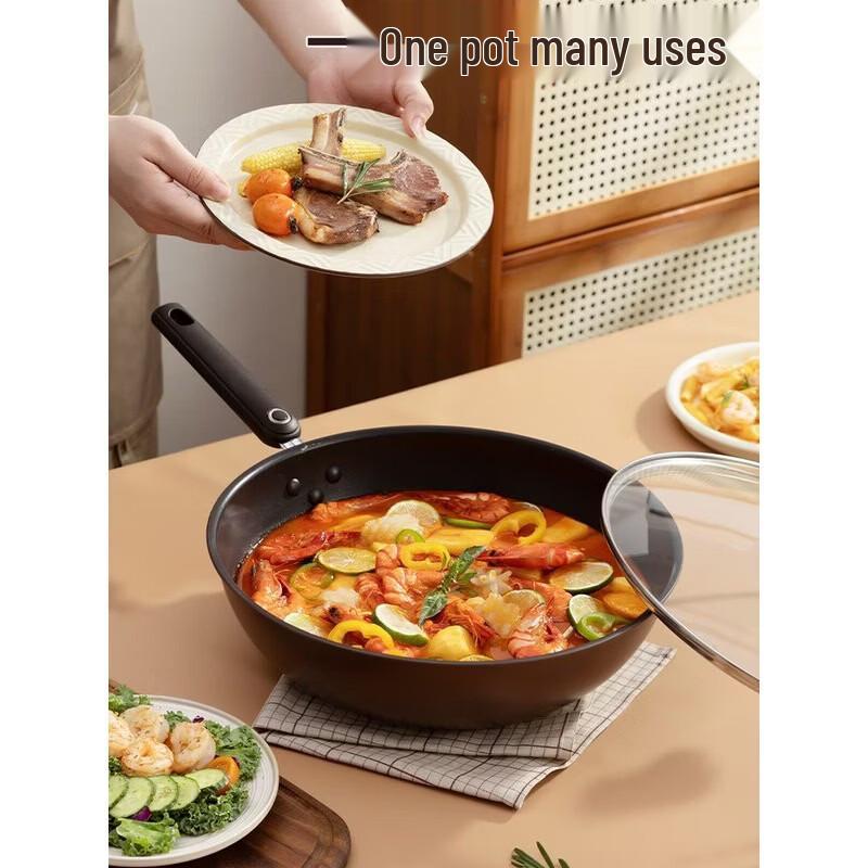 COOKER KING 30cm Non-Stick Flat-Bottom Wok