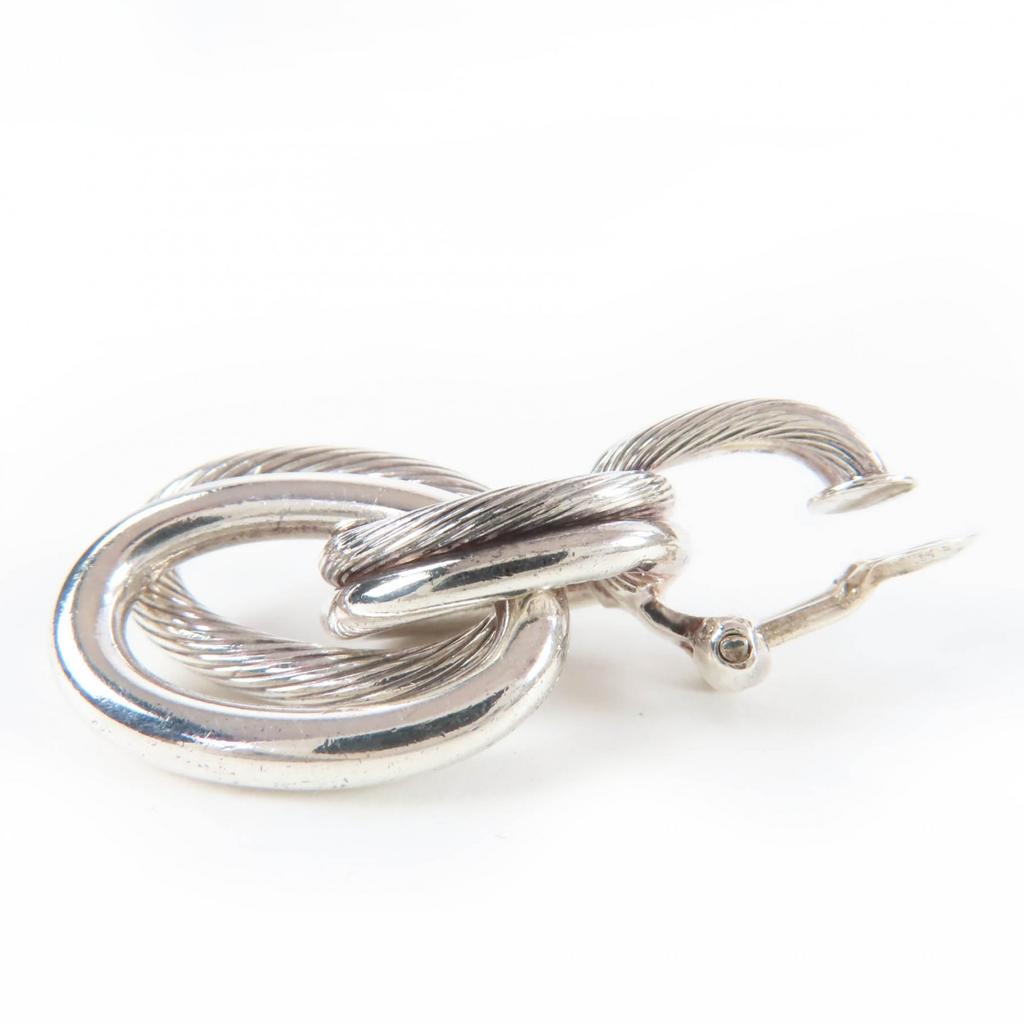 Great HERMES Earring Destrier Earrings Silver 925 Women Used