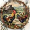 Retro Kyckling Metallväggkonst Vintage Köksinredning Gårdsskylt 8x8 Tum Aluminium