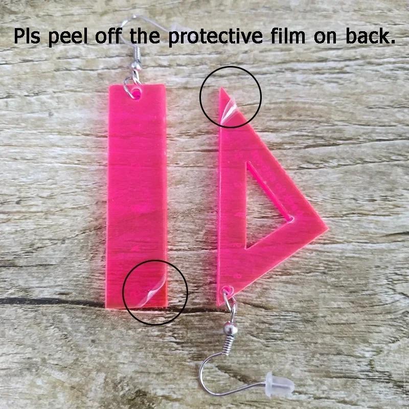 New Women Fashion Ruler Acrylic Earrings Creative Triangle Drop Dangle Funny Jewelry For Women Gift Accessories For Girls