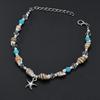 Conch Shell Faux Turquoise Beaded Starfish Charm Lady Anklet Ankle Bracelet
