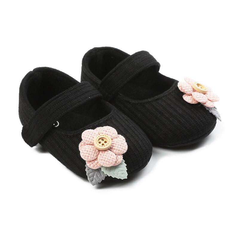 Baby Girl Breathable Flower Design Anti-Slip Casual Sneakers Toddler Soft Soled Walking Shoes