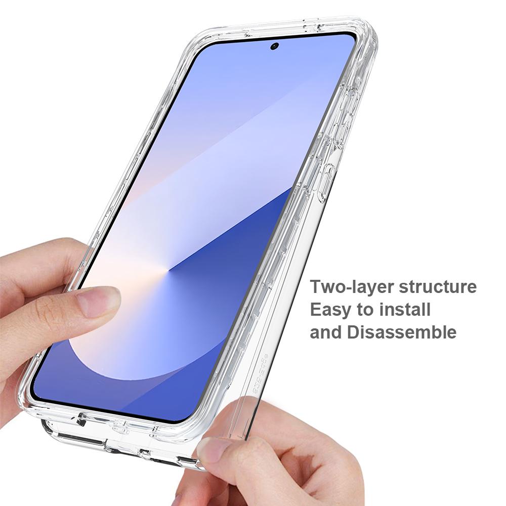 

For Samsung Galaxy S25 Edge Case TPU PC 2 in 1 Dropproof Clear Phone Cover Type A