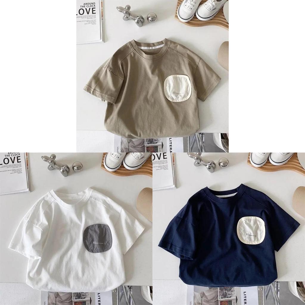 Boy Short Sleeve T Shirt Cotton Summer Casual Kids Tee For Toddler Boys