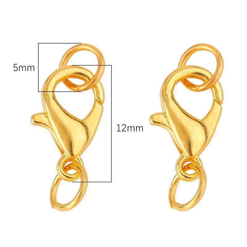 Vysoce kvalitní 12mm slitinová humrová spona pro DIY šperky, ideální pro náramky a náhrdelníky. Kombinace jednoho kruhu.