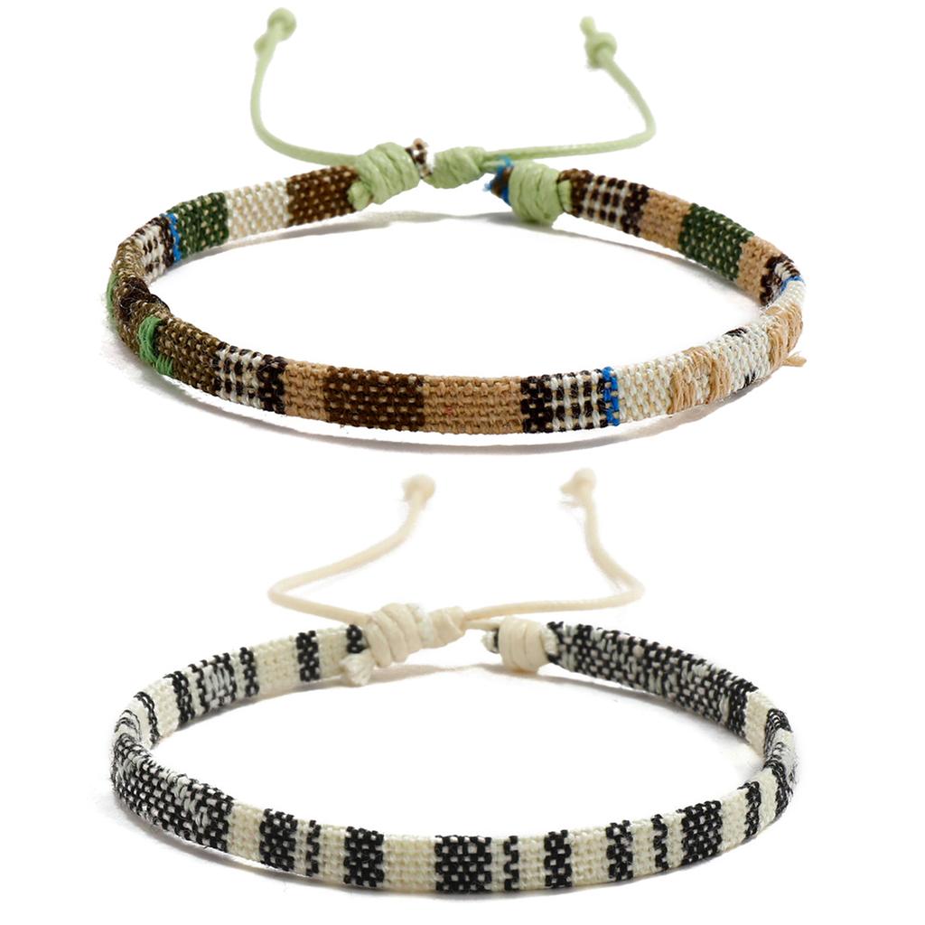 Pack of 12 Bohemian Cotton Linen Woven Bracelet Elegant Bracelets Accessory Wrist Ornament for Fashion Forward Women