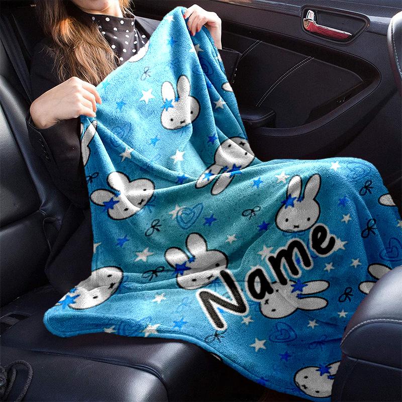 Custom Name Miffy Stars Heart Name Blanket Suitable All Seasons Soft Comfortable Sofa Office Home Blanket Camping Trip Soft And Comfortable Bedroom