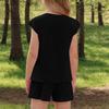 Einfaches Kurzarm-Oberteil und Shorts Set für Mädchen Lässiges Stilvolles Zweiteiliges Outfit