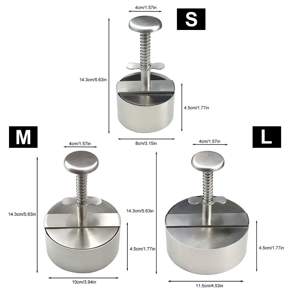 Hamburgerpresse aus Edelstahl, antihaftbeschichtet, für Hamburger, Hackbraten, Reispresse, Schweinefleisch, Rindfleisch, Frikadellenform, verstellbare Küchenwerkzeuge