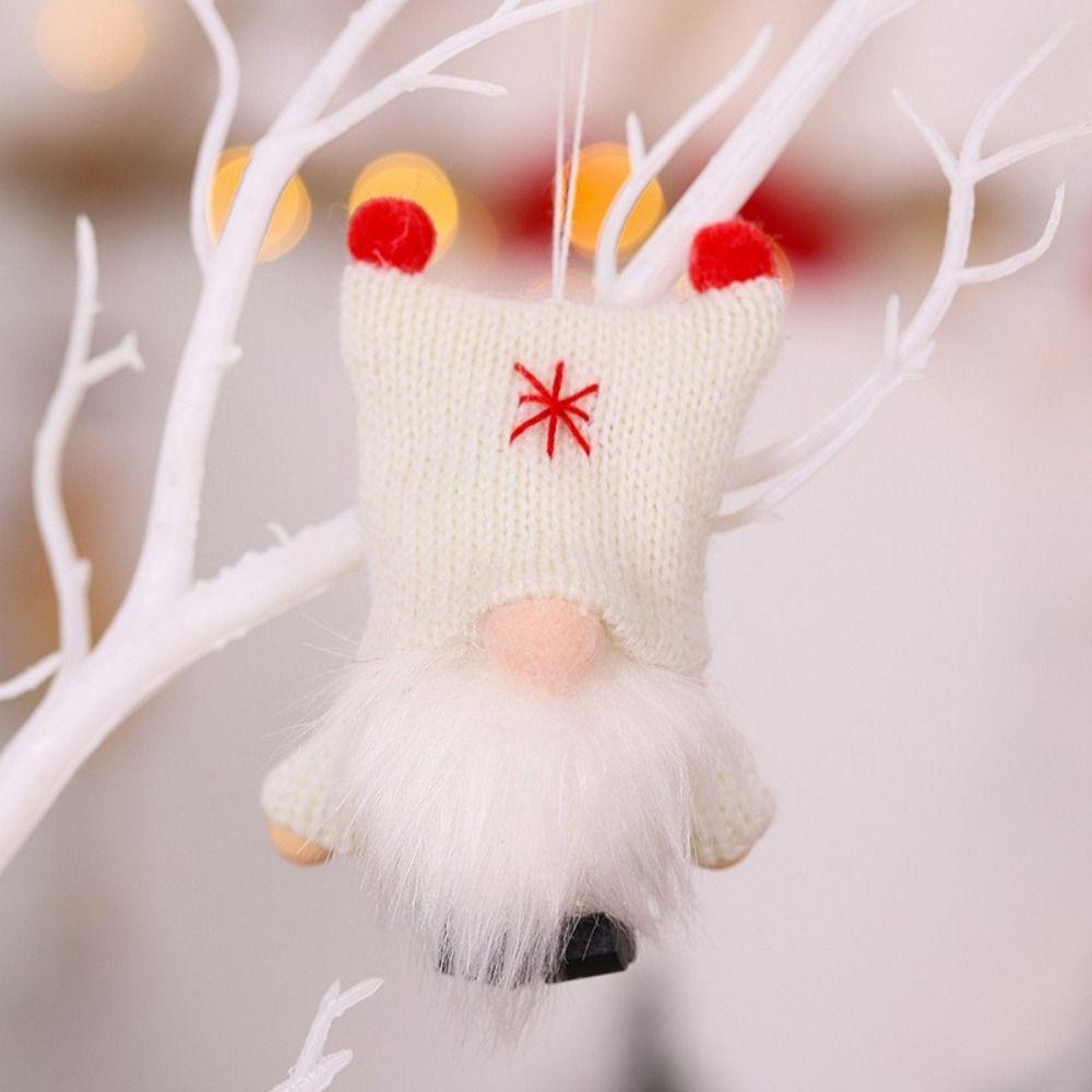 3 Pcs Mini Christmas Gnome Pendant Soft Elf Gnome Figurine Faceless Rudolph Pendant  Home Decor