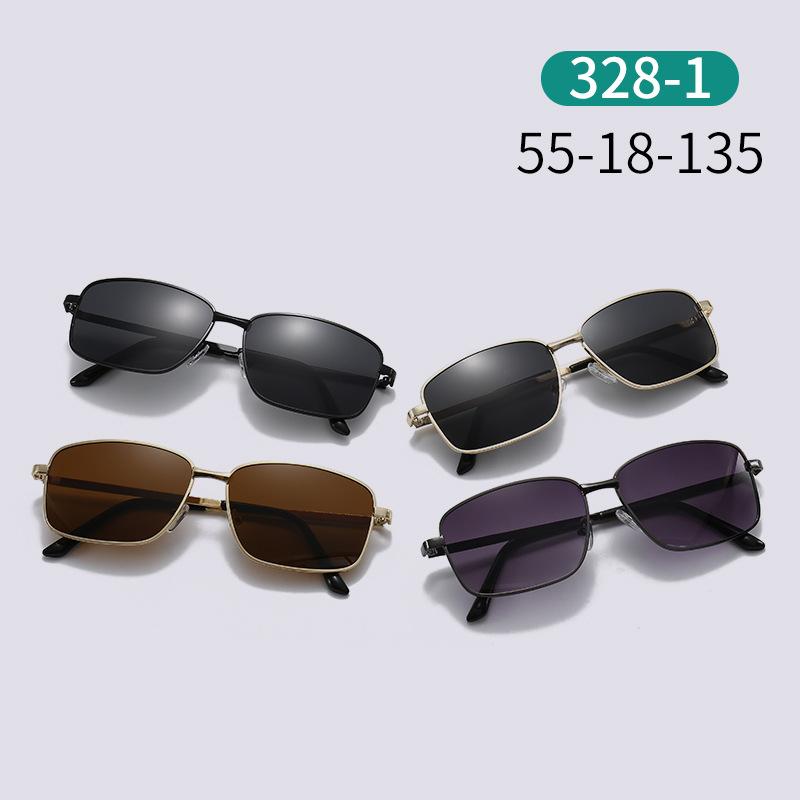 Sunglasses Uv-Proof Driving Glasses For Men'S Trendy Men'S Retro Small-Frame Square Metal Glasses