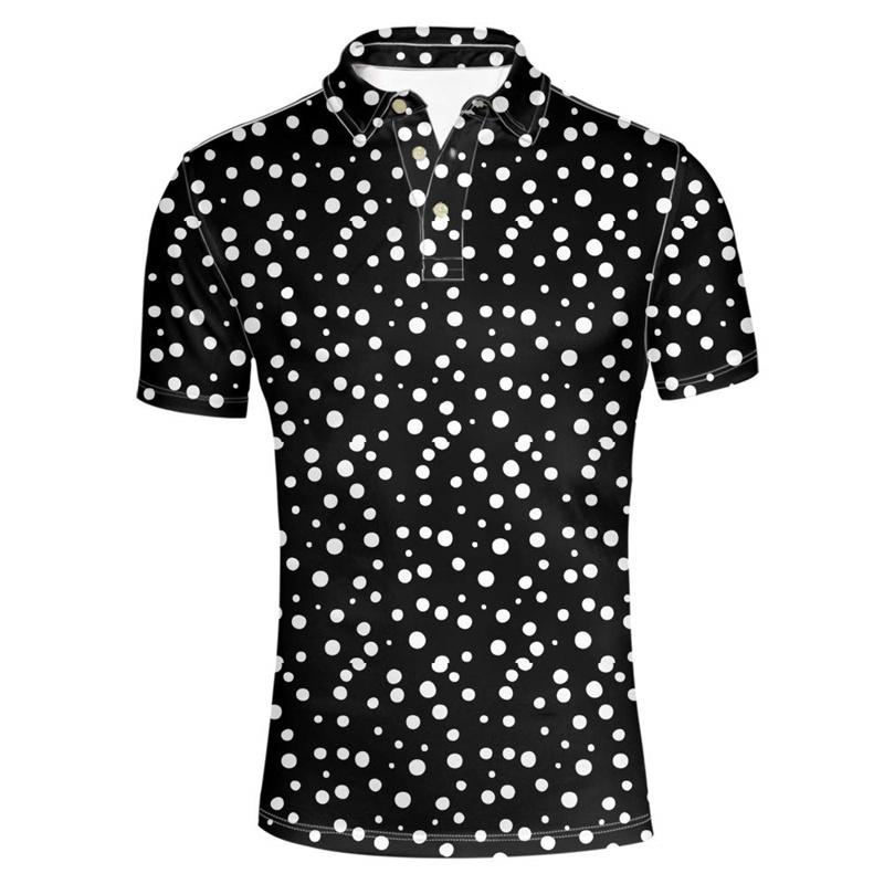 Men Summer Animal Dog Pattern Lapel T-shirt Casual Street Loose Short Sleeve Tops Tee Shirts S