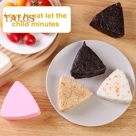 Kit de 2 bucăți de forme cu bile de orez Set de mucegaiuri pentru orez cu demontare ușoară Mașină de sushi triunghiulară Presă pentru onigiri antiaderență cu lingură pentru prânz pentru copii Bento Home DIY