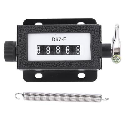 Mechanical 5 Digit 099999 Pull Count Counter Rotary Knob Resettable Black with Spring