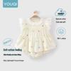 Youqi Newborn Summer Triangle Romper - Thin Style Baby Bodysuit with Straps, Class A, Size 6