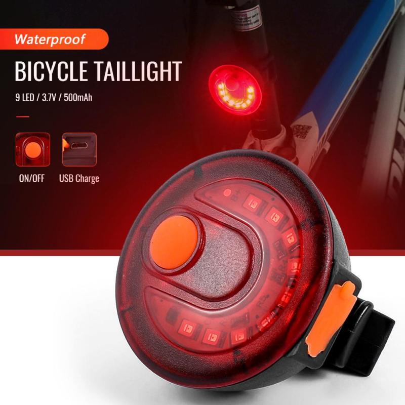 Buy Bicycle Taillights USB Rechargeable 9 LED Safety Warning Lights
