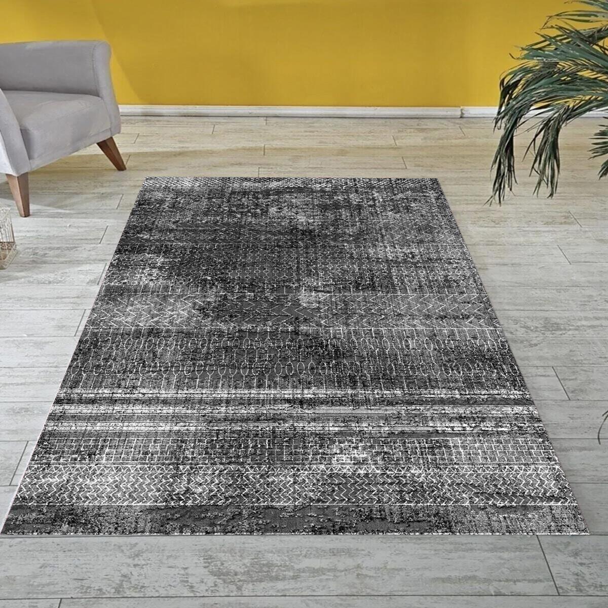 

Декоративный нескользящий моющийся ковер с цифровой печатью DOT-MLN-059 40 x 60 серый