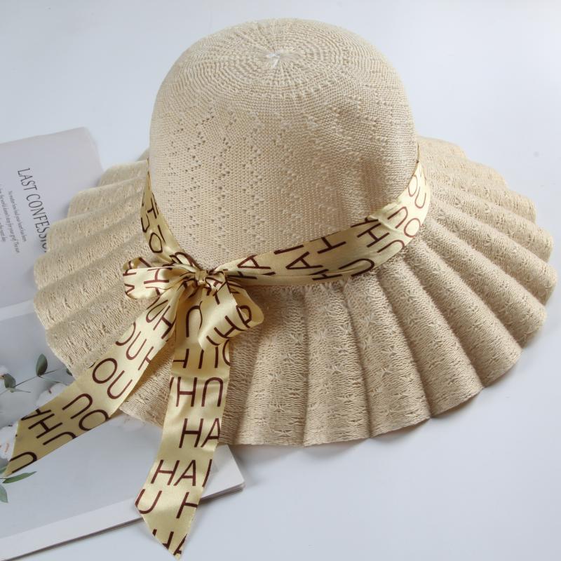 Women's Fashionable Sun Protection Wide Brim Straw Hat for Summer Beach and Scenic Outings