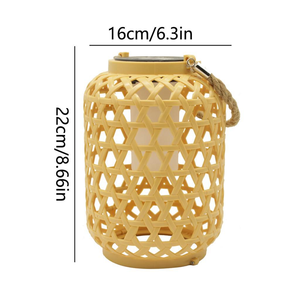 

Cross-Border Bamboo & Rattan Solar Lantern: Outdoor Courtyard, Balcony, Retro Hanging Light