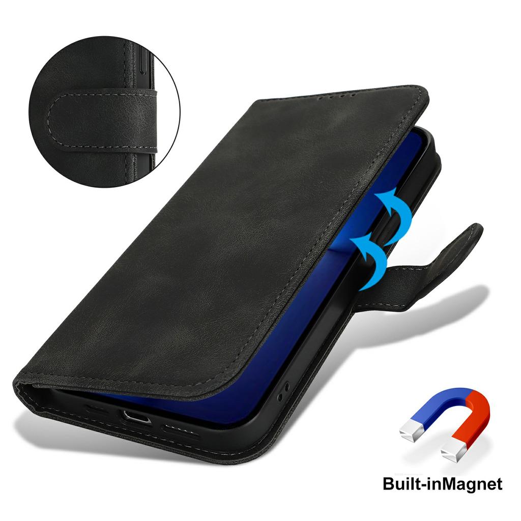 Wallet Case for iPhone 13 Pro Max/12 Pro Max Double Folded Edge Skin Touch PU Leather Flip Phone Cover