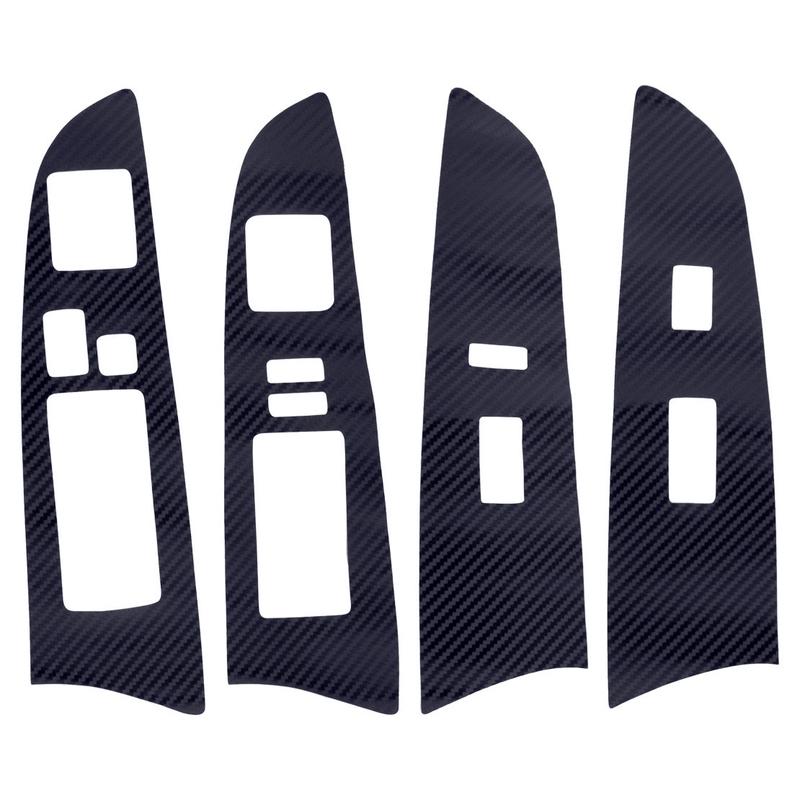 LHD Car Interior Gear Panel Window Control Switch Sticker Kit Fit for Lexus IS250 300 350 2006-2012 3D Black Carbon Fiber Style