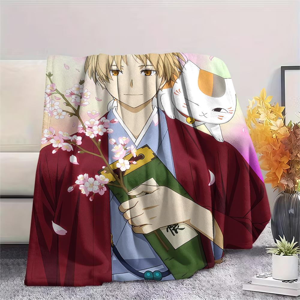 Takashi Natsume Print Flannel Blanket,High quality Comfortable for All Seasons,Home Decor,Warmth and Comfort,Perfect for Christmas Gifts