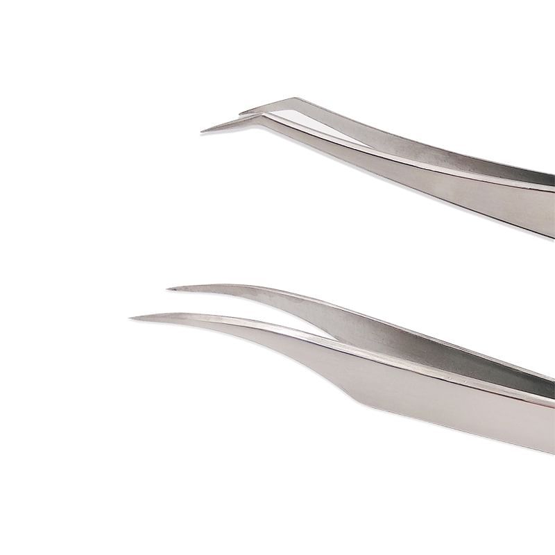 Lashie - Set of 2: Stainless Steel Eyelash Tweezers (Various Designs)