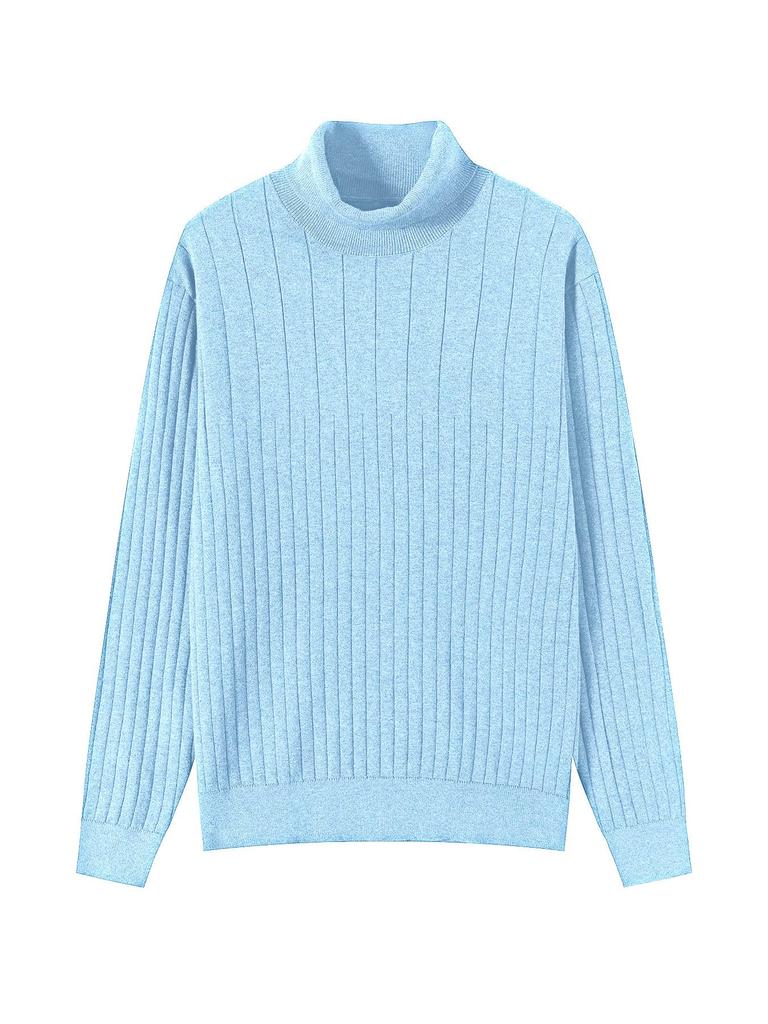 New Men's Trendy High Collar Sweater: Autumn/Winter Knitwear Fashion Base Layer