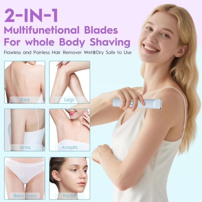 Women's Rechargeable Body Groomer Ceramic Heads LCD Screen Display Waterproof Design For Sensitive Skin Care