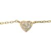 4℃ Heart Necklace K10 Yellow Gold/diamond Heart 1.4g Women Used