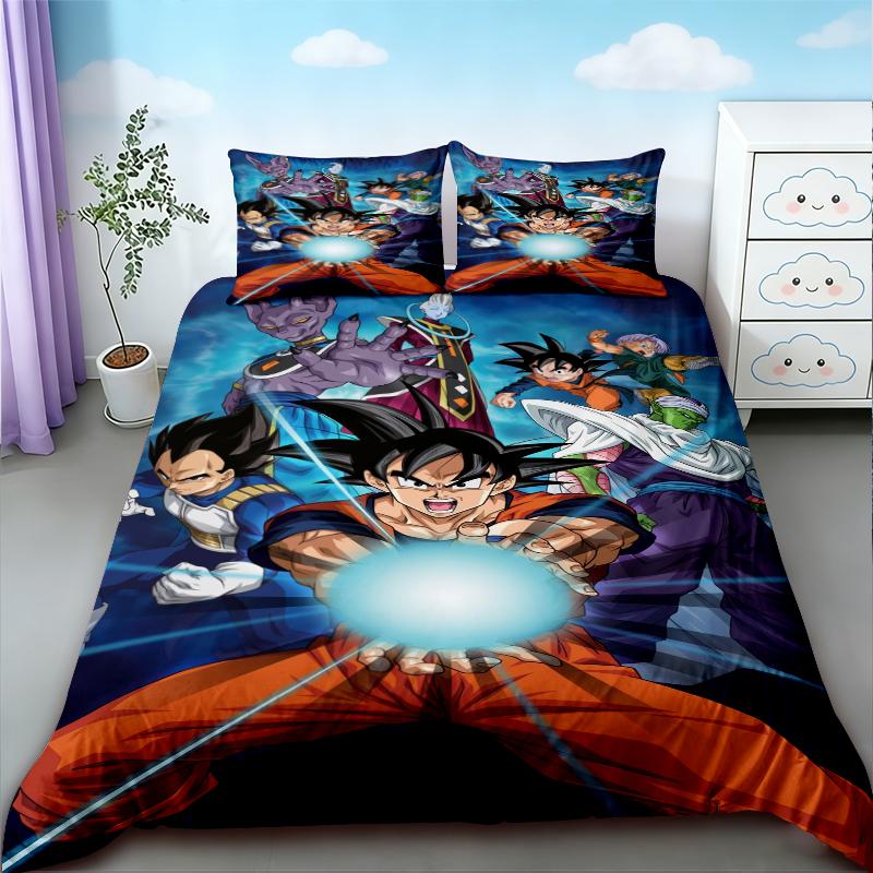 

Duvet Cover Dragon Ball Bedding Set Anime Goku Comforter Bedclothes Single Twin Full Queen Size Kids Adult Boys Gift comfortable 135x200cm