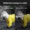 Waterproof Raincoat Dog Jumpsuit Reflective Strip Dog Trousers Foot Cover Pet Rain Jacket Belly-Covering Pet Outfit