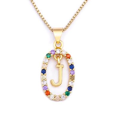 Nidin New Colorful 26 Letters A - Z Initial Alphabet Pendant Long Chain Necklace Jewelry Women Accessories Gift
