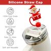 1-100PCSChristmasStraw DustCap 10mm Glass Straw Stopper Universal Water Bottle Reusable Cup Cover Accessories Holiday Party Gift