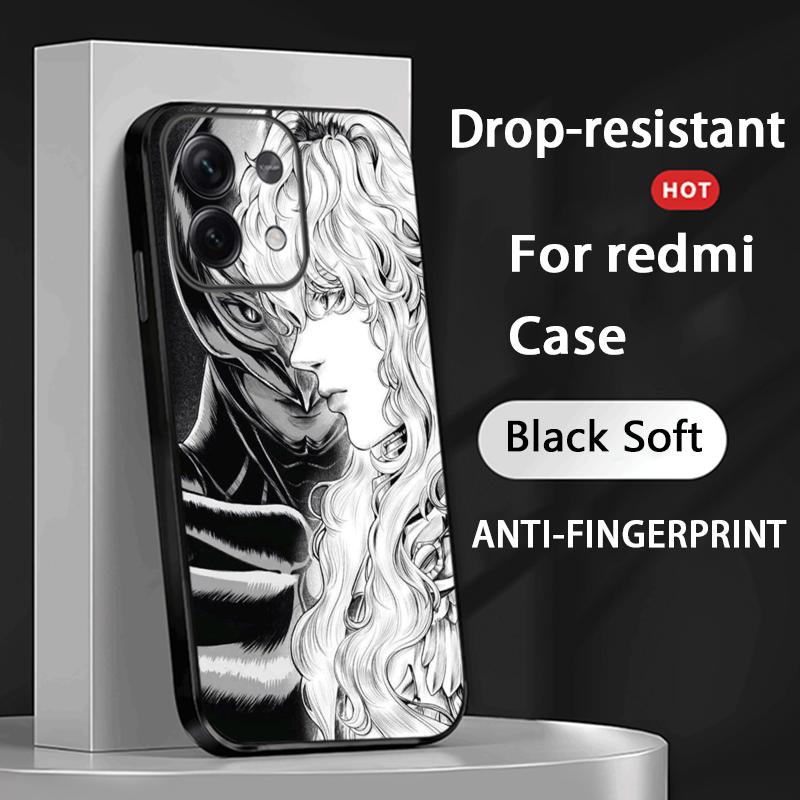 

Крутая японская аниме-манга с узором Гриффита Чехол для телефона для Redmi Note 14 13 12 11 Pro Plus S 5G 14C A3 Мягкая черная крышка для телефона Redmi Note14Pro5G