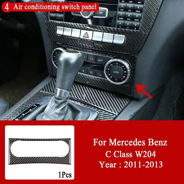 Car interior decoration Carbon Fiber Central Control Panel decal Stickers For Mercedes Benz C Class W204 2007-2013 accessories