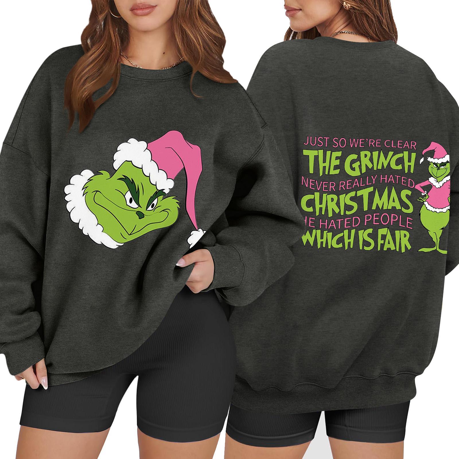 

Women s Fashion Long Sleeve Print Round Neck Loose Pullover Sweater Top XL