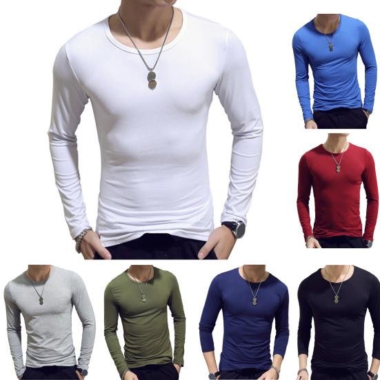 Lässiges T-Shirt mit O-Ausschnitt, langen Ärmeln und schlankem Schnitt, Sportoberteil für Outdoor