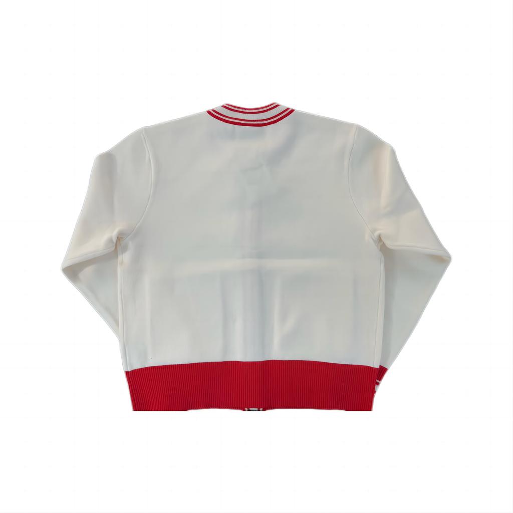 Anta Life Series Good Things Happen Round Neck Cardigan Sweater Casual Knit Jacket Women sweater Corn-White 162518734-3