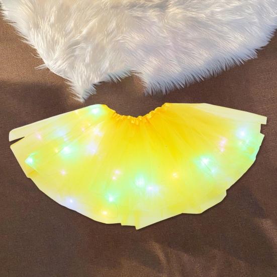 

Юбка Yousheng для детей, светодиодная подсветка, эластичный пояс, сетка, звезды, пайетки, А-силуэт, юбка-пачка для Хэллоуина, школы, дня рождения, выступлений озеро синий