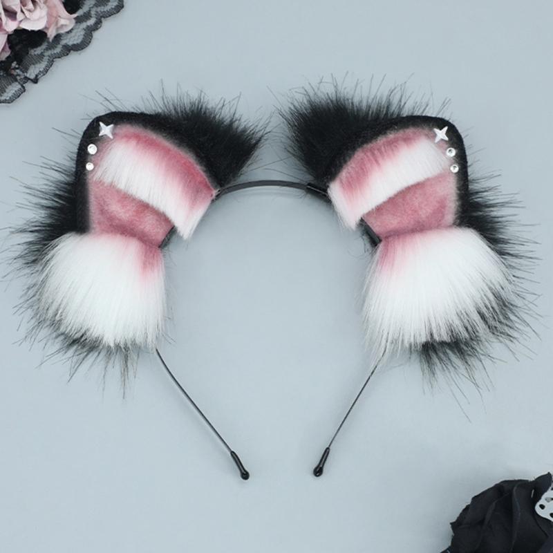 Soft and Comfortable Artificial Animal Ear Headbands Hairpiece for Women Halloween Cosplay Costume Accessory