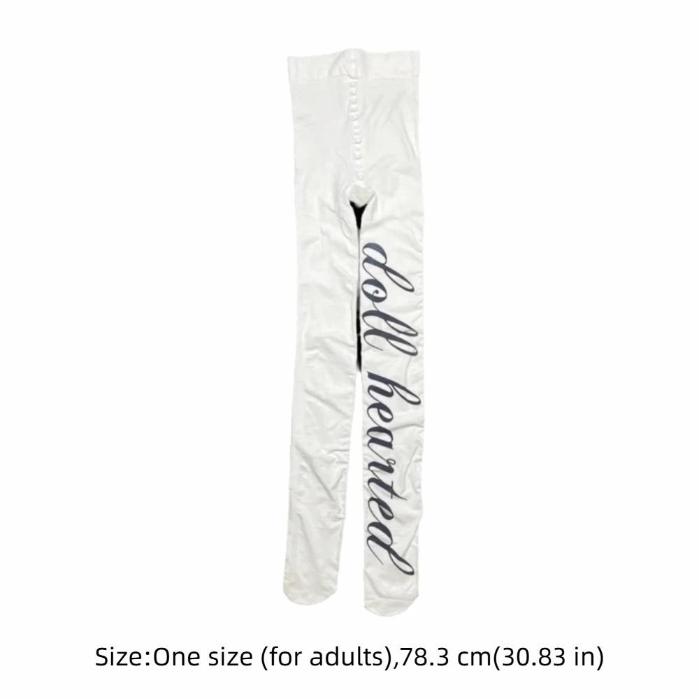 Slightly Transparent Y2K Stockings Letter Printing Gothic Stockings New Pantyhose JK
