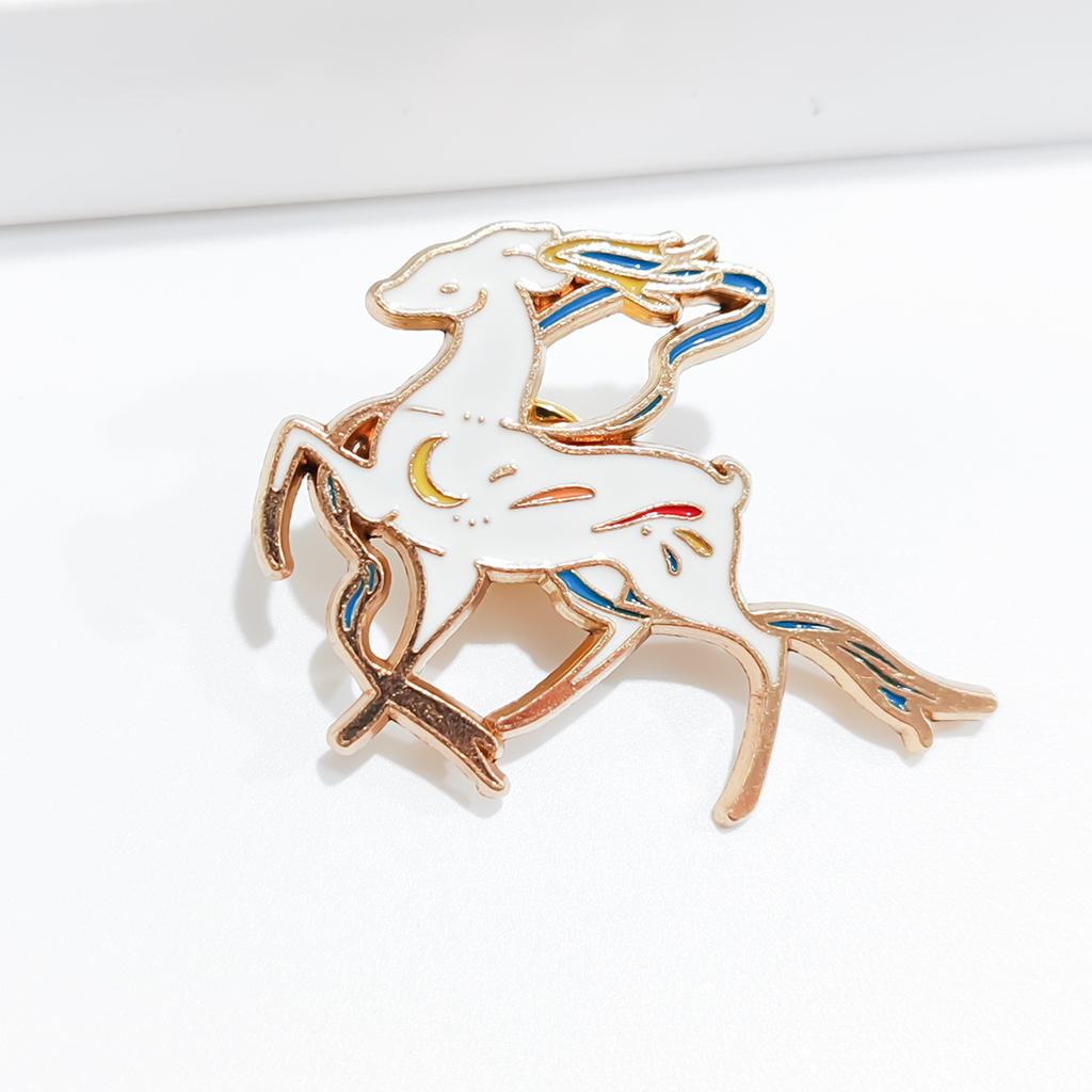 Kranich Hirsch Brosche Retro Lotus Koi Metall Abzeichen personalisierte kreative Pin Zubehör