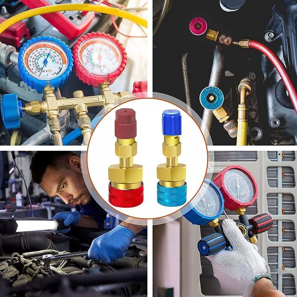 1/2Pcs Prevent Leakage Refrigerant Quick Couplers Kit  Car Air Conditioner