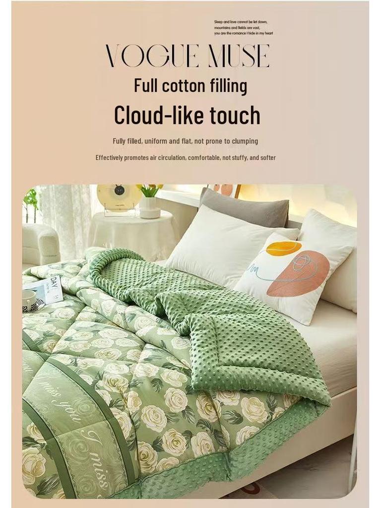 Popular Class A Bean Velvet 3D Massage Quilt – Four Seasons, Lightweight, and Warm for Home or Dormitory Use