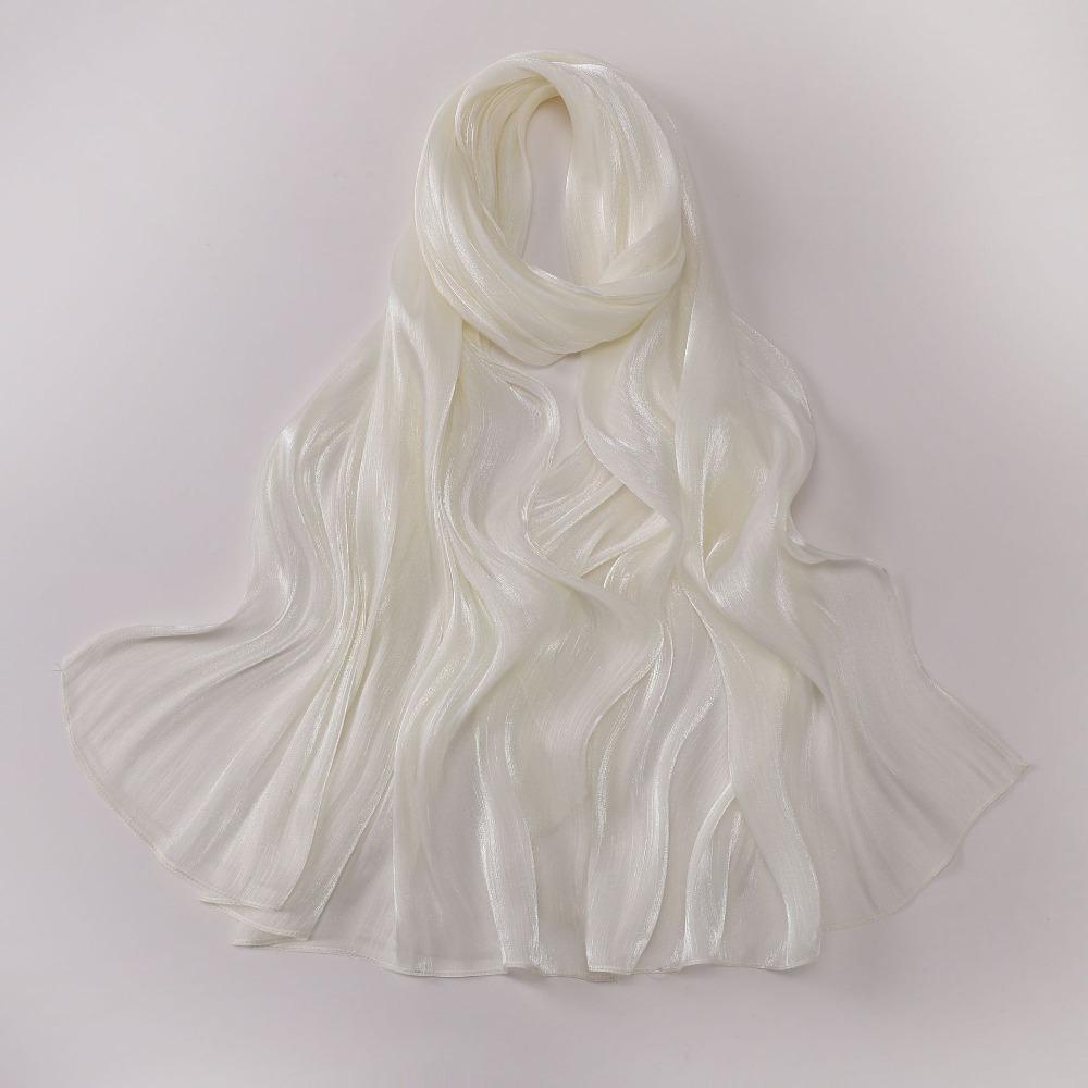 

Solid Color Silk Scarf Shining Ramadan Long Scarf High Qulaity Chiffon Hijab Veil Outdoor J