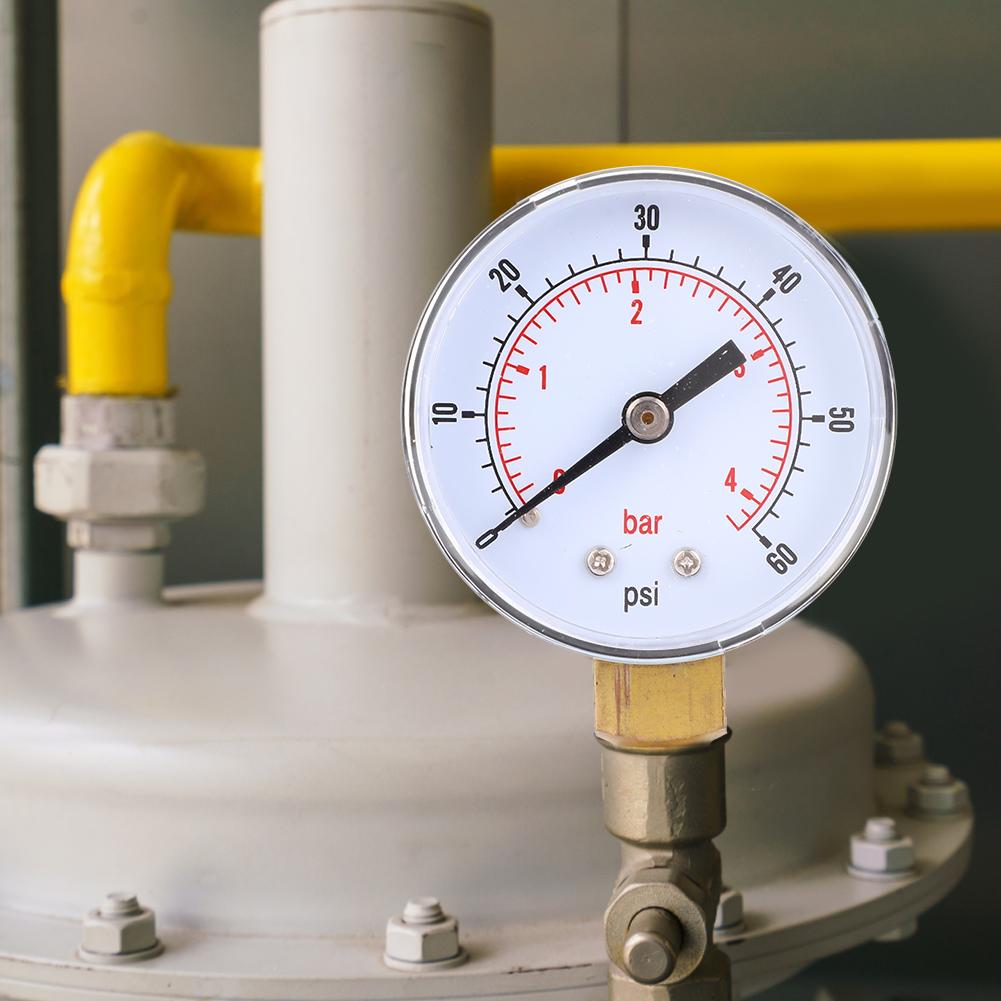 Pressure Gauge 50mm 1Celsius8 BSPT Bottom Connection for Water Oil Gas (0-15PSI 0-1Bar )