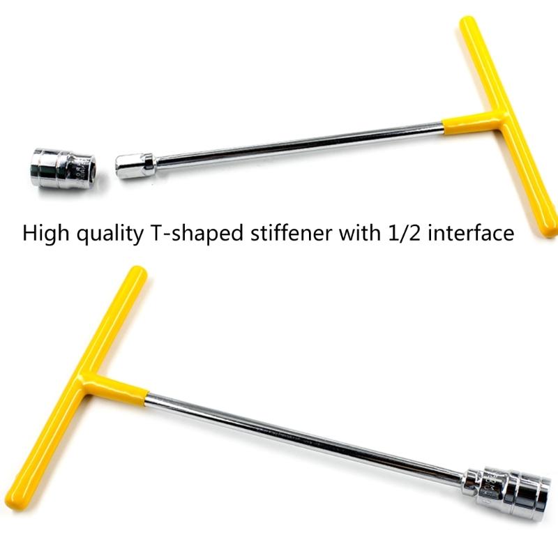 Durability T-Handle Wrench with 12pcs Socket Vehicle Wrench Car T Shaped Handle 8/9/10/11/12/13/14/15/16/17/18/19mm