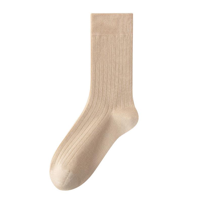 5 Pairs of Female Autumn and Winter Pure Color Warm Boneless Sweat Absorption Breathable Plus Long Pile Socks